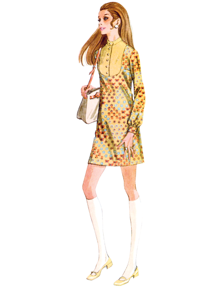 Patron McCall's 8621.Y5 (36-44) - Robe-chemise vintage à boutonner