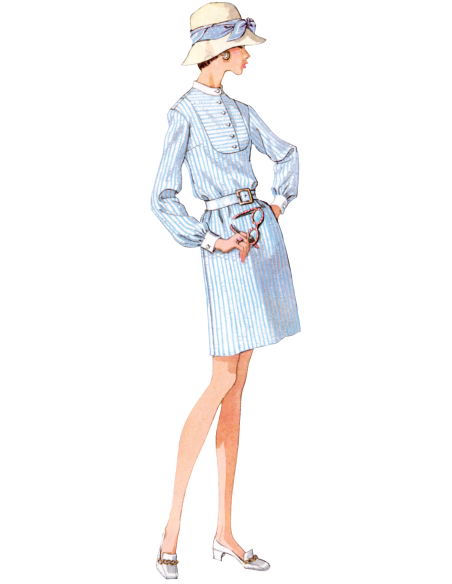 Patron McCall's 8621.Y5 (36-44) - Robe-chemise vintage à boutonner