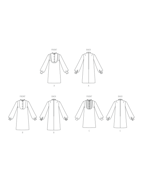 Patron McCall's 8621.Y5 (36-44) - Robe-chemise vintage à boutonner