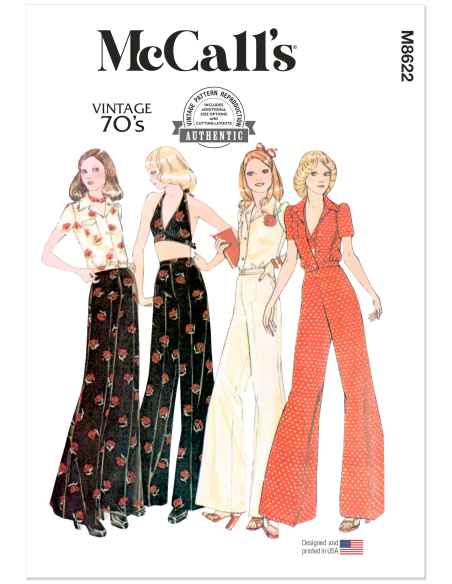 Patron McCall's 8622.K5 (36-44) - Blouse boutonnée, halter & pantalon coordonnés