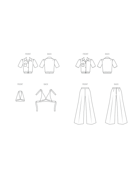 Patron McCall's 8622.K5 (36-44) - Blouse boutonnée, halter & pantalon coordonnés