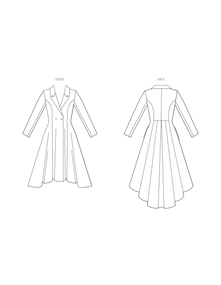 Patron Vogue 2125/P5 (40-48) - Manteau-robe double boutonnage