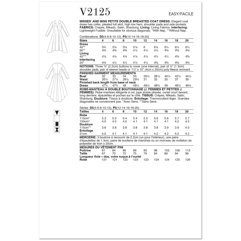 Patron Vogue 2125/P5 (40-48) -...