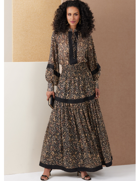 Patron Vogue 2127/H5 (34-42) - Haut volanté et jupe longue à volants