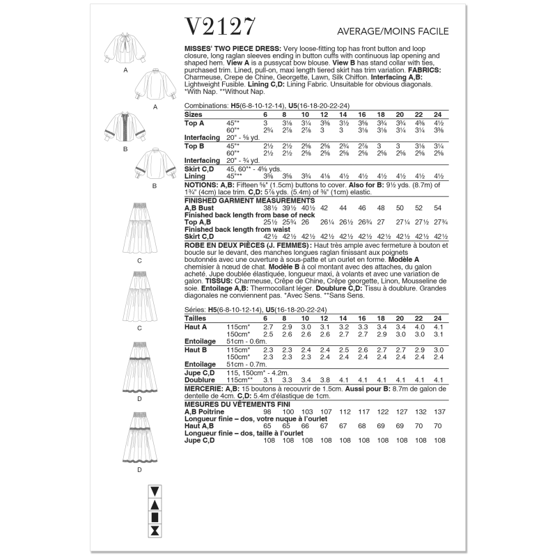 Patron Vogue 2127/U5 (44-52) - Haut...