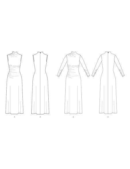 Patron Vogue 2128/B5 (36-44) - Robe longue à drapé chic