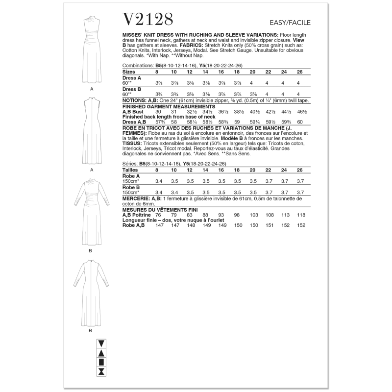 Patron Vogue 2128/Y5 (46-54) - Robe...