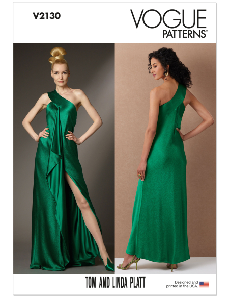 Patron Vogue 2130/D5 (32-40) - Robe une épaule coupe biaisée