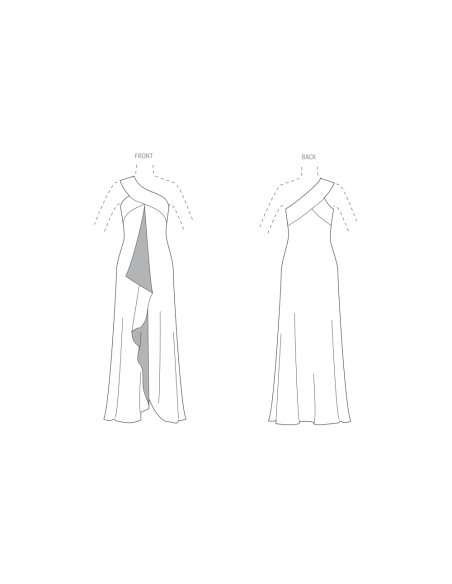 Patron Vogue 2130/R5 (40-50) - Robe une épaule coupe biaisée