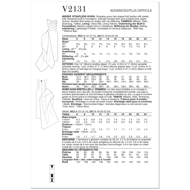 Patron Vogue 2131/H5 (34-42) - Robe...