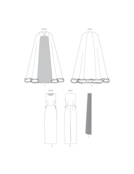 Patron Vogue 2132/B5 (36-44) - Cape longue & robe fourreau