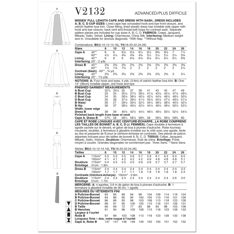 Patron Vogue 2132/B5 (36-44) - Cape...