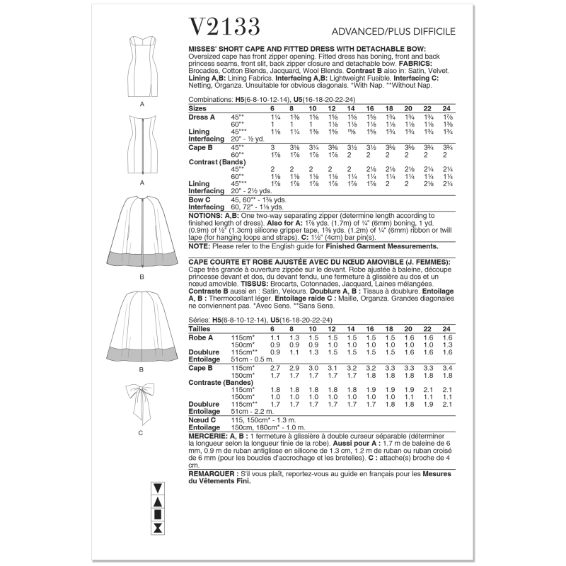 Patron Vogue 2133/H5 (34-42) - Cape...