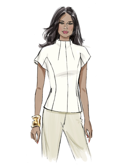 Patron Vogue 2134/H5 (34-42) - Top élégant à encolure entonnoir