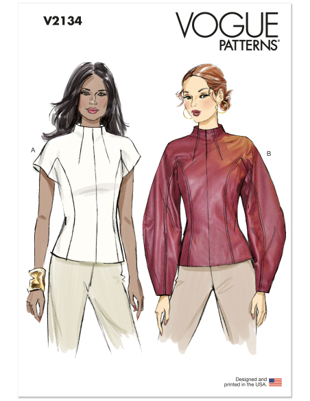 Patron Vogue 2134/U5 (44-52) - Top élégant à encolure entonnoir
