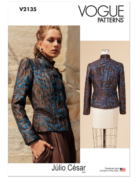 Patron Vogue 2135/H5 (34-42) - Veste doublée à boutons & découpes princesse