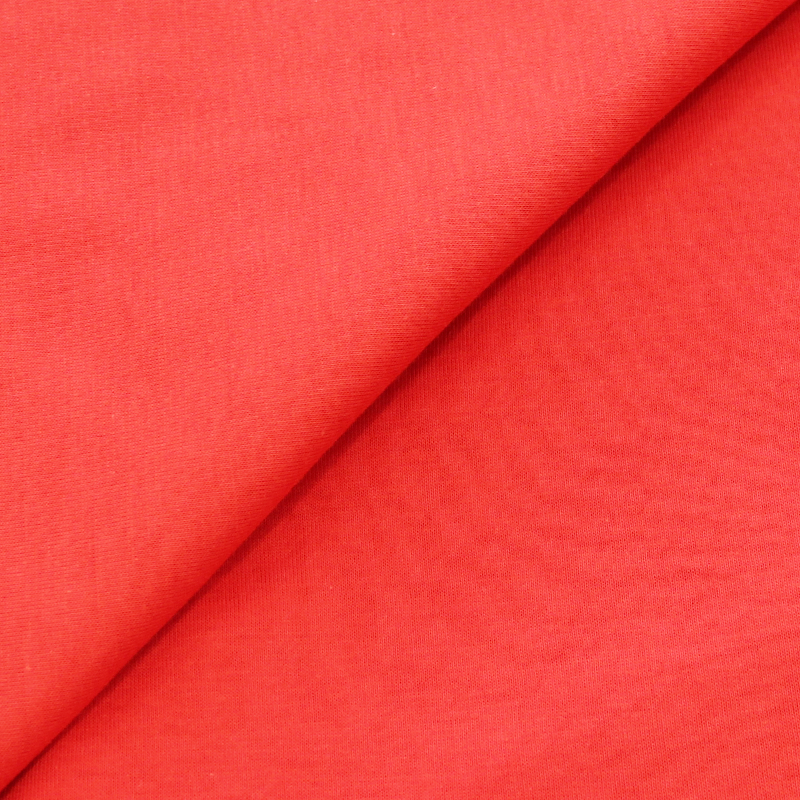 Jersey uni 100% coton - Rouge vermillon