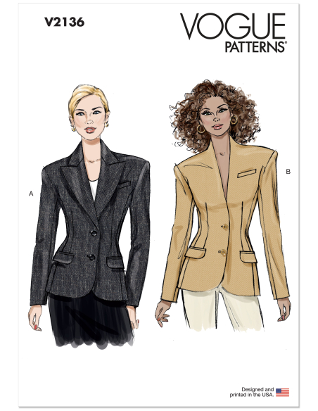Patron Vogue 2136/B5 (36-44) - Veste structurée à épaules élargies