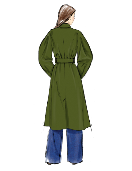 Patron Vogue 2137/B5 (36-44) - Trench-coat double boutonnage avec ceinture
