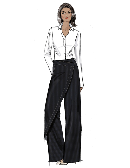 Patron Vogue 2138/H5 (34-42) - Pantalon à enroulement & poches passepoil