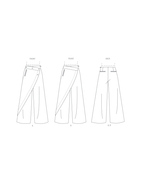 Patron Vogue 2138/H5 (34-42) - Pantalon à enroulement & poches passepoil