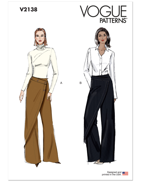 Patron Vogue 2138/U5 (44-52) - Pantalon à enroulement & poches passepoil