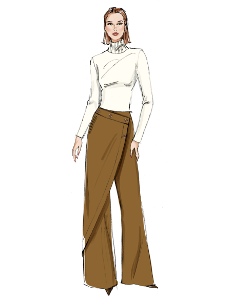 Patron Vogue 2138/U5 (44-52) - Pantalon à enroulement & poches passepoil