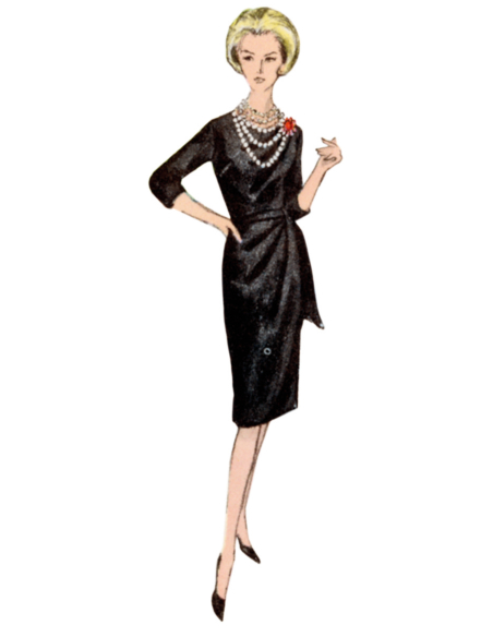 Patron Vogue 2144/B5 (36-44) - Robe drapée vintage et ceinture