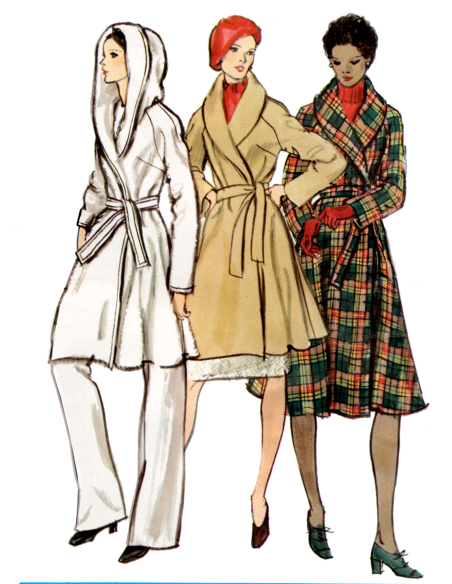 Patron Vogue 2145/Y5 (46-54) - Manteau portefeuille doublé & ceinture