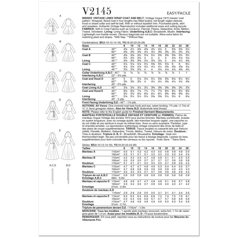 Patron Vogue 2145/Y5 (46-54) -...