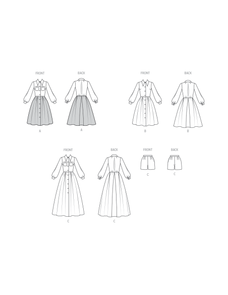 Patron Vogue 2146/B5 (36-44) - Robe boutonnée style vintage 70s