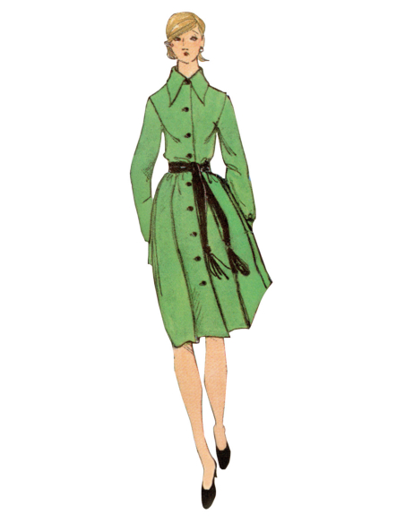 Patron Vogue 2146/Y5 (46-54) - Robe boutonnée style vintage 70s