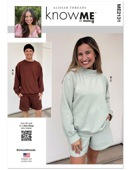 Patron KnowMe 2131.A (34-52) - Sweatshirt & shorts unisexe