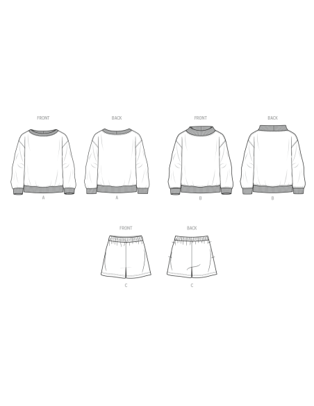 Patron KnowMe 2131.A (34-52) - Sweatshirt & shorts unisexe