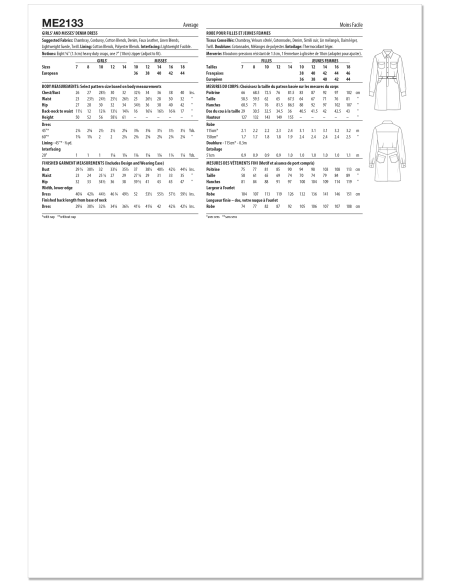 Patron KnowMe 2133.K5 (7-14) - Robe mi-longue à poches & ceinture
