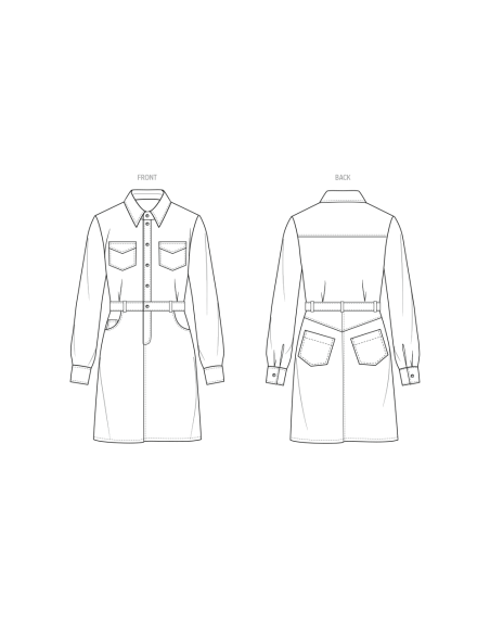 Patron KnowMe 2133.N5 (38-46) - Robe mi-longue à poches & ceinture