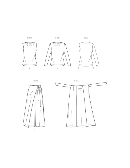 Patron KnowMe 2134.Y5 (46-54) - Top col montant & pantalon ample