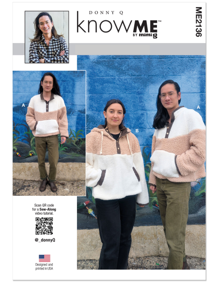 Patron KnowMe 2136.A (34-52) - Veste contrastée unisexe