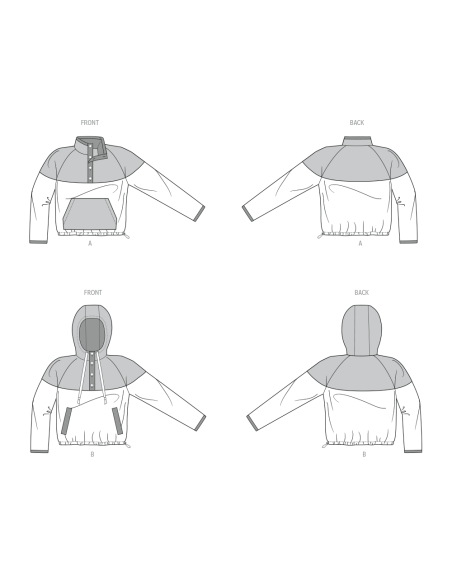 Patron KnowMe 2136.A (34-52) - Veste contrastée unisexe