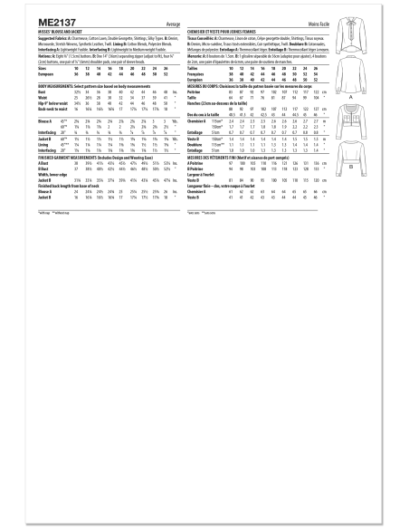 Patron KnowMe 2137.Y5 (46-54) - Blouse & veste stylée