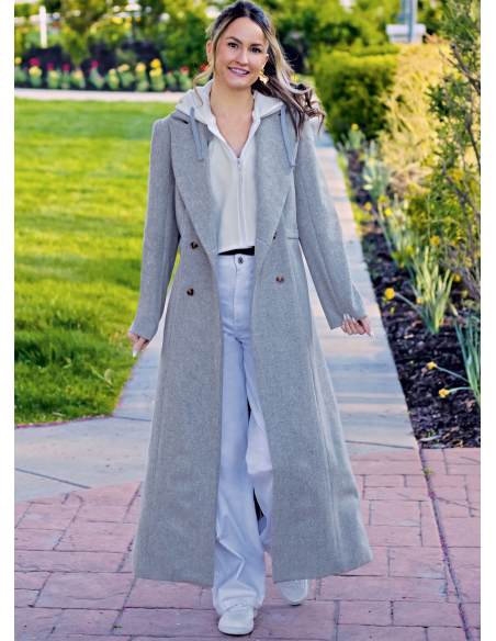 Patron KnowMe 2139.K5 (36-44) - Manteau croisé & insert capuche