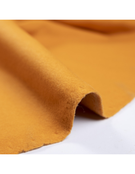 Drap de laine vierge et cachemire sergé double épaisseur - Safran