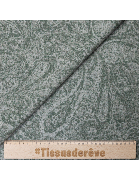 Drap de laine tissé-teint - Cachemire vert