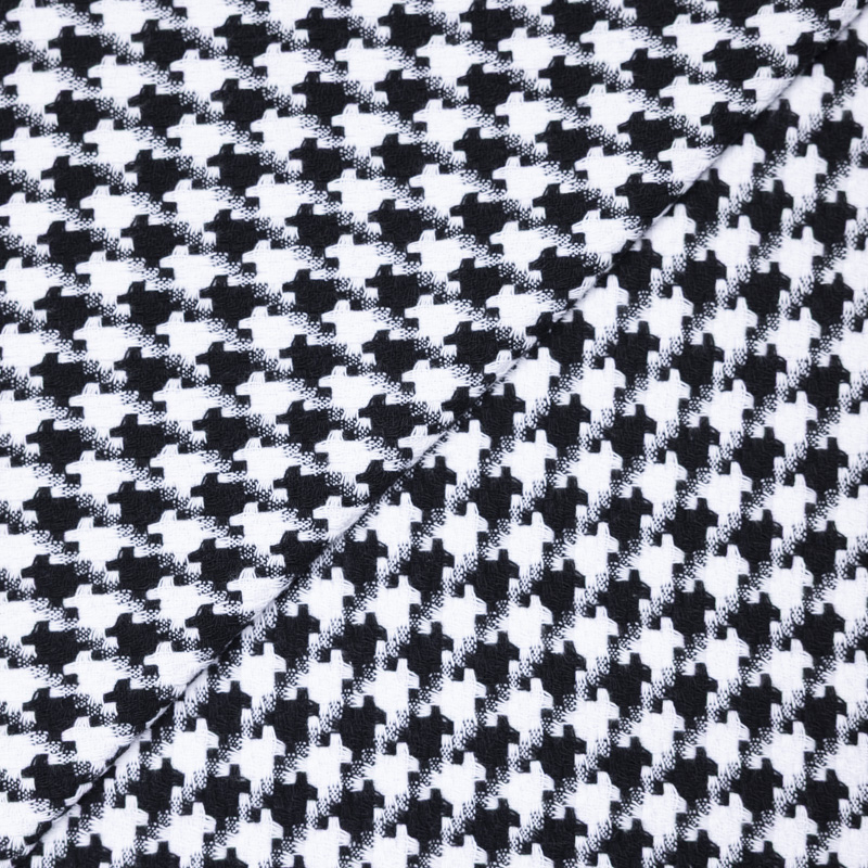 Tweed 100% coton - Pied-de-poule noir...