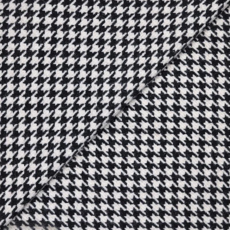 Tweed 100% laine - Pied-de-poule noir...