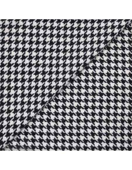 Tweed 100% laine - Pied-de-poule noir et blanc