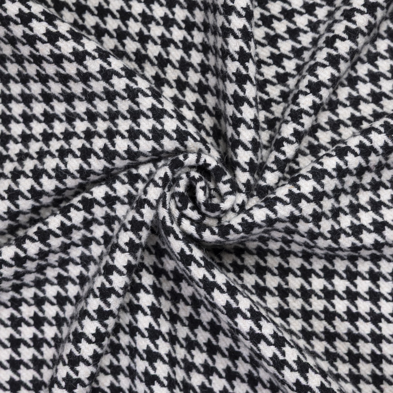 Tweed 100% laine - Pied-de-poule noir...