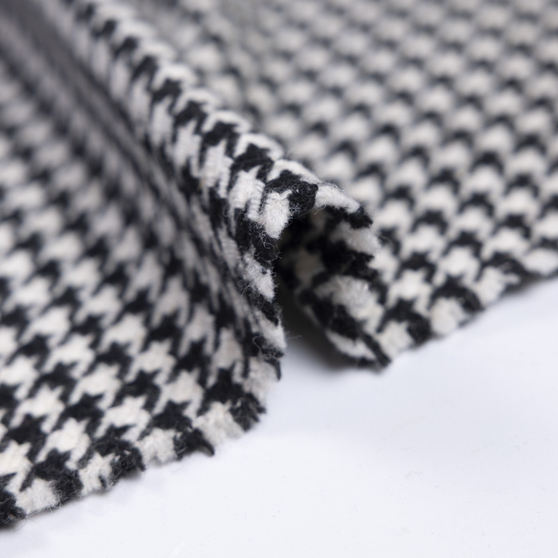 Tweed 100% laine - Pied-de-poule noir...