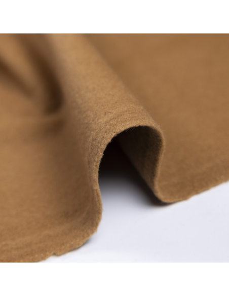 Velours de laine vierge & cachemire double face - Camel