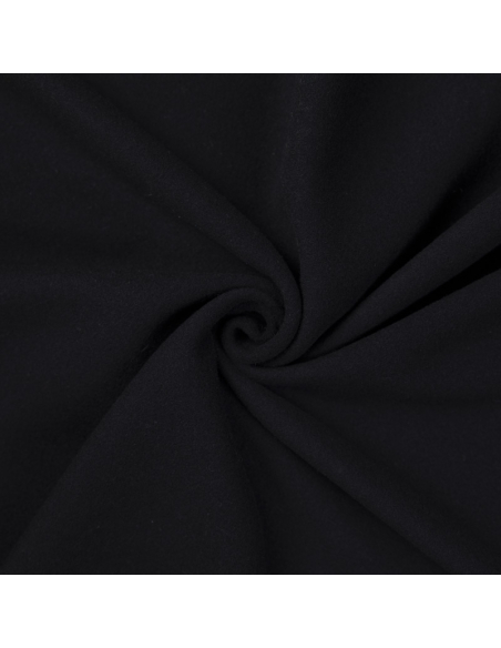 Velours de laine vierge & cachemire double face - Noir